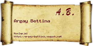 Argay Bettina névjegykártya