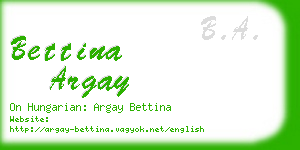 bettina argay business card